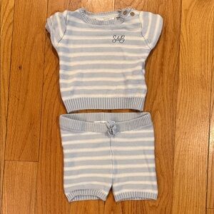 Kids Blue and White Striped Matching Set